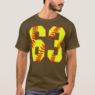 Fastpitch Softball Number 63 63 Softball Jersey U T-Shirt