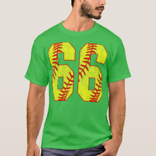 Fastpitch Softball Number 66 66 Softball Jersey U T-Shirt