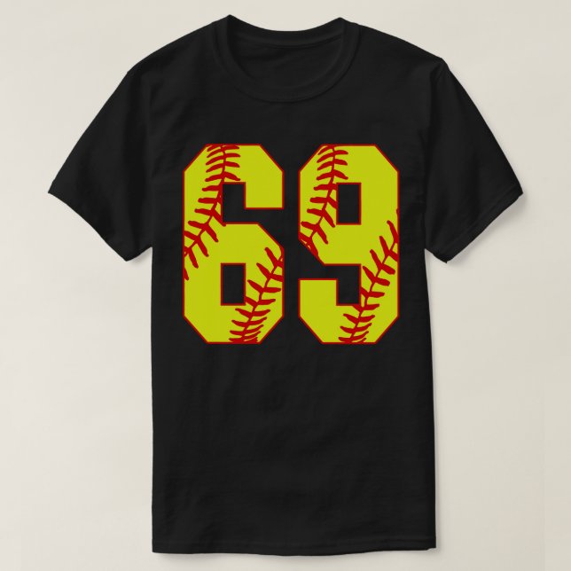 Fastpitch Softball Number 69 69 Softball  Jersey U T-Shirt (Design Front)
