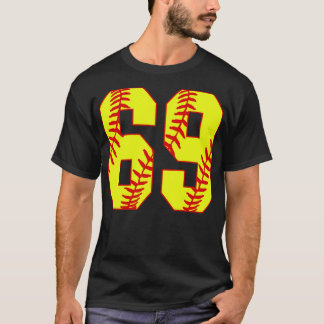 Fastpitch Softball Number 69 69 Softball  Jersey U T-Shirt