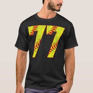 Fastpitch Softball Number 77 77 Softball  Jersey U T-Shirt