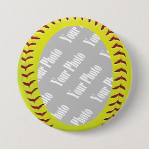 Fastpitch Softball Photo Template 3 Inch Round Button