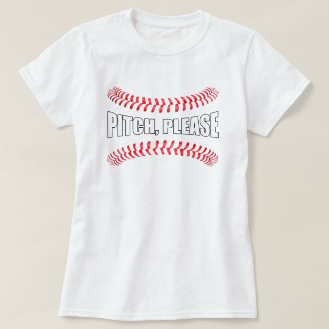 Fastpitch Softball "Pitch, Please" Funny Softball T-Shirt (Design Front)