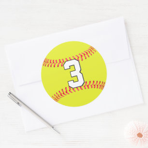 Fastpitch Softball Player Custom Number or Letters Classic Round Sticker