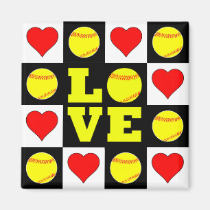 Fastpitch Softball Player LOVE Cute Decorative Magnet