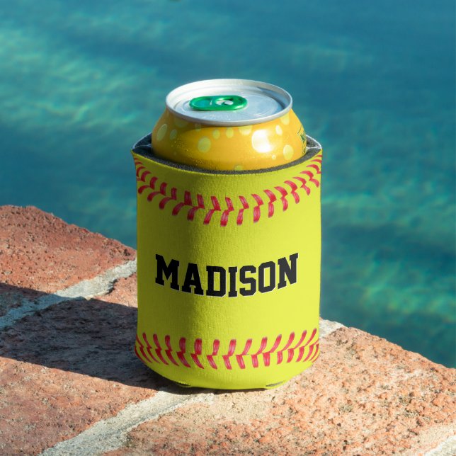 Fastpitch Softball Player / Team Name Personalized Can Cooler (In Situ Pool)