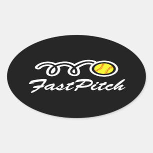 Fastpitch softball stickers   Oval shape