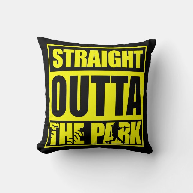 Fastpitch Softball Straight Outta The Park Throw Pillow (Front)
