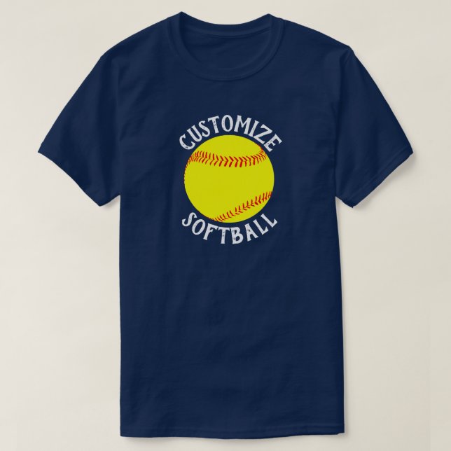 Fastpitch Softball Team, Player Name and Number T-Shirt (Design Front)