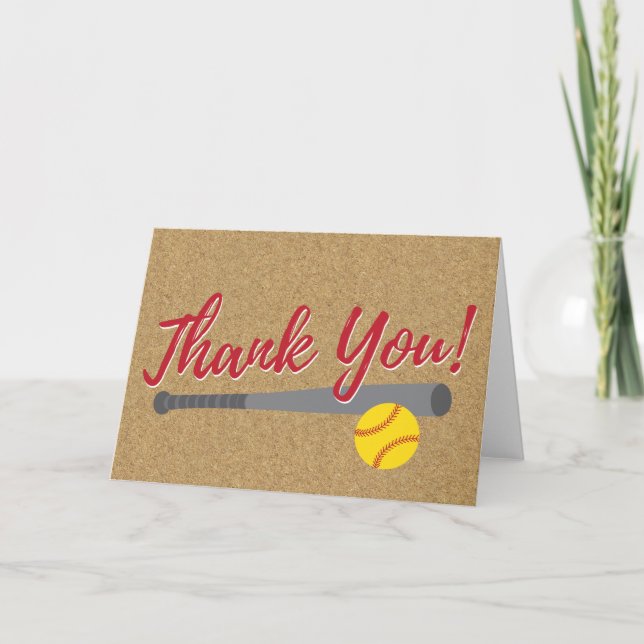 Fastpitch Softball Thank You Card- GraphicLoveShop Card (Front)