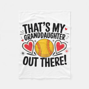 Fastpitch Softll Grandma That's My Granddaughter O Fleece Blanket