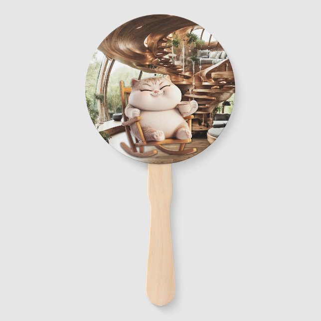 Fat And Sassy Coffee Time Hand Fan (Back)