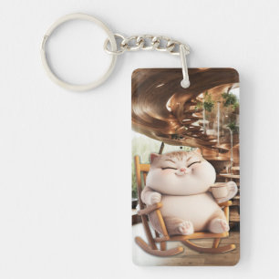 Fat And Sassy Coffee Time Keychain