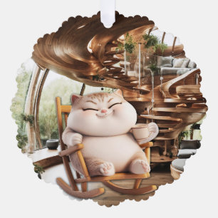 Fat And Sassy Coffee Time Ornament Card