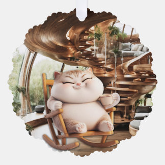 Fat And Sassy Coffee Time Ornament Card