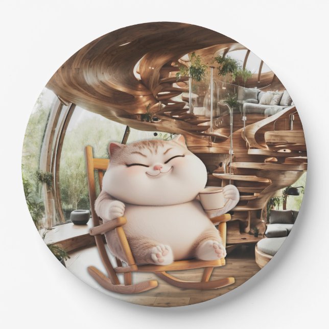 Fat And Sassy Coffee Time Paper Plate (Front)