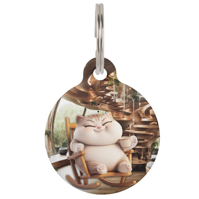Fat And Sassy Coffee Time Pet Tag (Front)