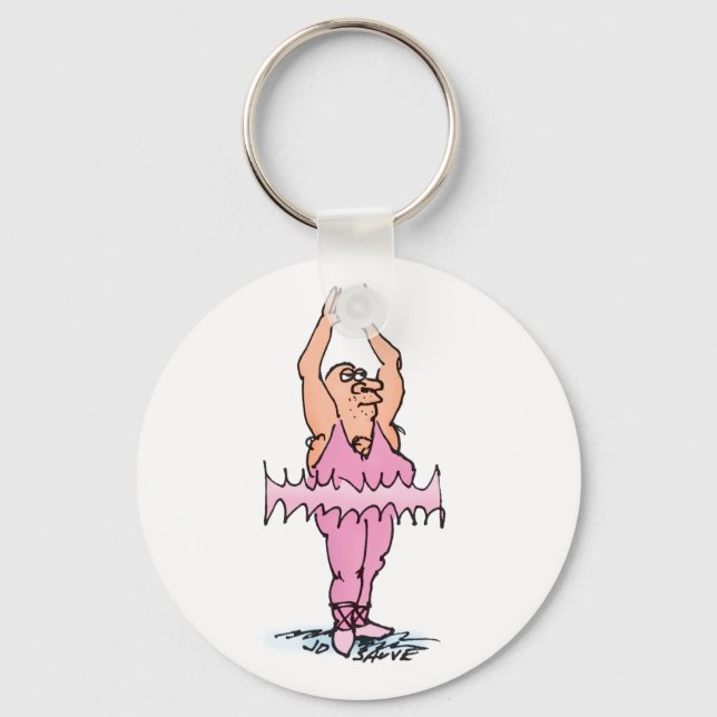 Fat Ballet Dancer in PInk Tutu Keychain (Front)