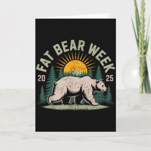 Fat Bear Week Vintage Retro Grizzly Bear Retro Card