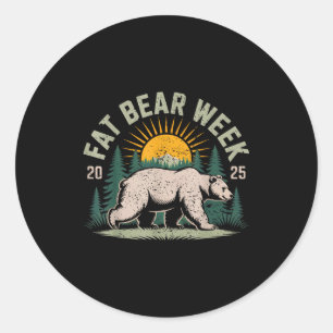 Fat Bear Week Vintage Retro Grizzly Bear Retro Classic Round Sticker