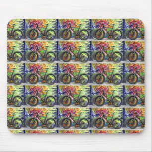 Fat bike and flames  mouse pad