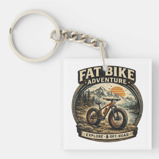 Fat Bike Aventure Graphic Logo Keychain