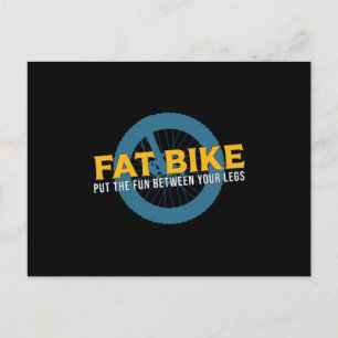 Fat Bike Between Your Legs Biker Biking Retro Postcard