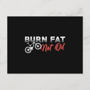 Fat Bike Burn Fat Not Oil Bike Biker MTB Fatbike Postcard