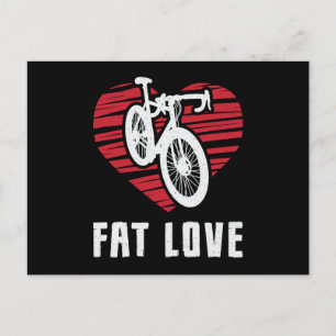 Fat Bike Fat Love Bike Biker MTB Cycling Fatbike Postcard