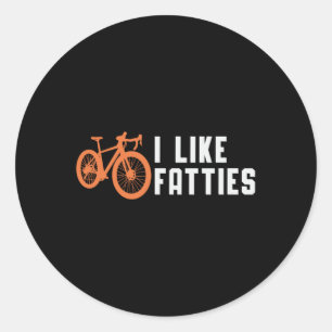Fat Bike I Like Fatties Biker Biking Retro Funny Classic Round Sticker