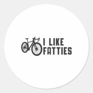 Fat Bike I Like Fatties Biker Biking Retro Vintage Classic Round Sticker