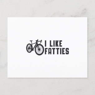 Fat Bike I Like Fatties Biker Biking Retro Vintage Postcard