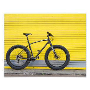 Fat bike on Yellow wall Photo Print
