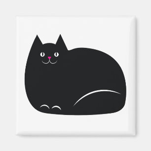 Fat Black Cat Magnet