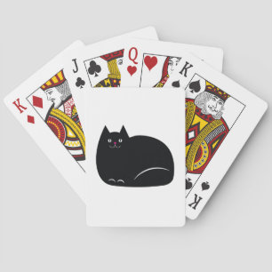 Fat Black Cat Playing Cards