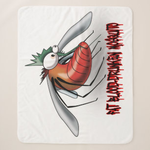 Fat blood-drunken mosquito sherpa blanket