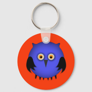 Fat Blue Owl Keychain