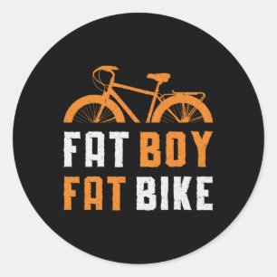 Fat Boy Fat Bike Biker MTB Cycling Biking Fatbike Classic Round Sticker