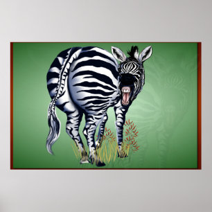 Fat Butted Zebra -Yardsign Poster