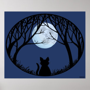 Fat Cat Art Poster Cute Cat Lover Prints Posters