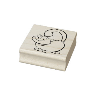 fat cat art stamp
