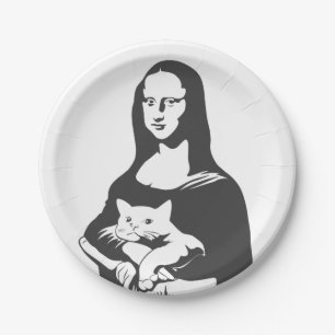 Fat cat by da vinci - Choose background colour Paper Plate