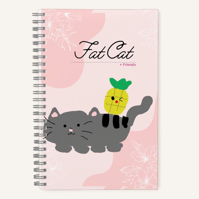 fat cat double sided notebook (Front)