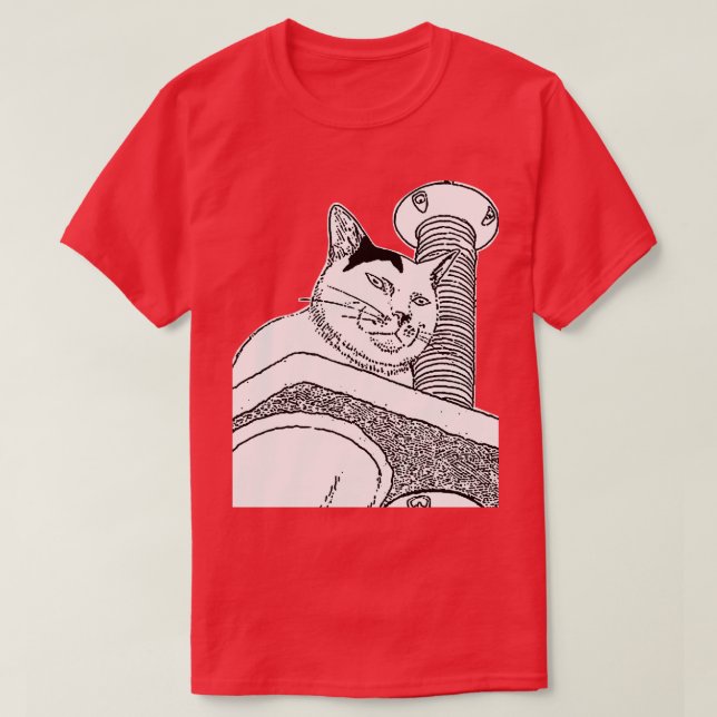Fat Cat Funny Expression T-Shirt (Design Front)