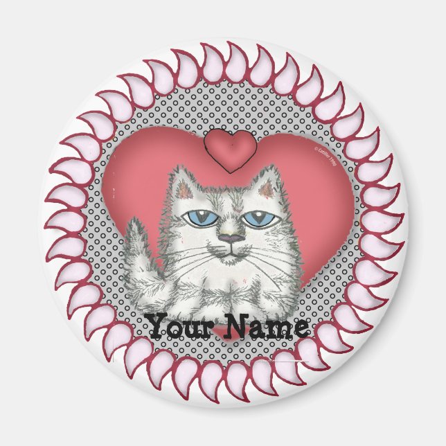 Fat Cat Heart magnet (Front)