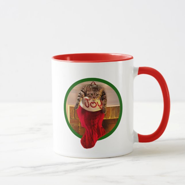 Fat Cat in Christmas Stocking Mug (Right)