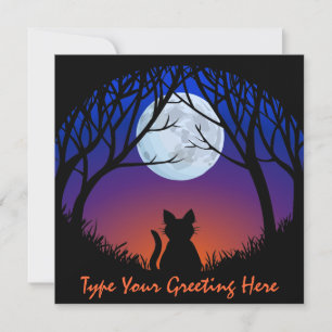 Fat Cat Invitations Personalized Halloween Cards