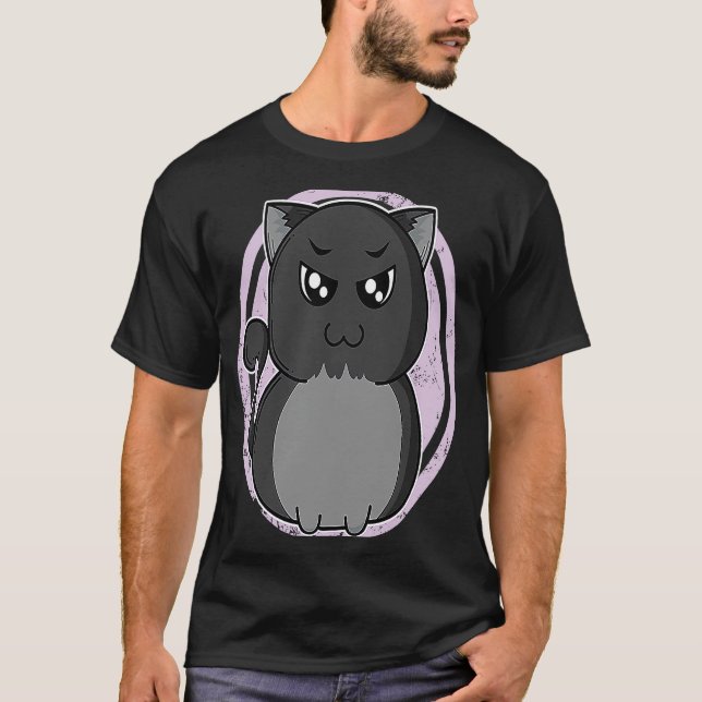 fat Cat looks angry T-Shirt (Front)
