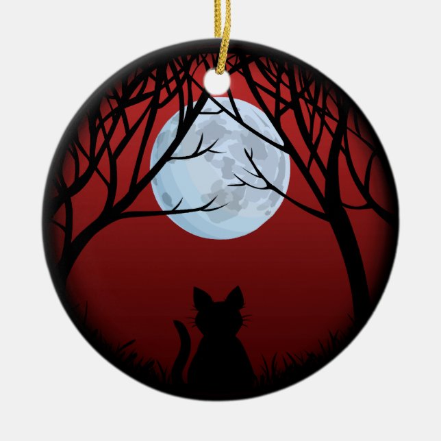 Fat Cat Ornament Personalized Cat Decoration Gift (Front)
