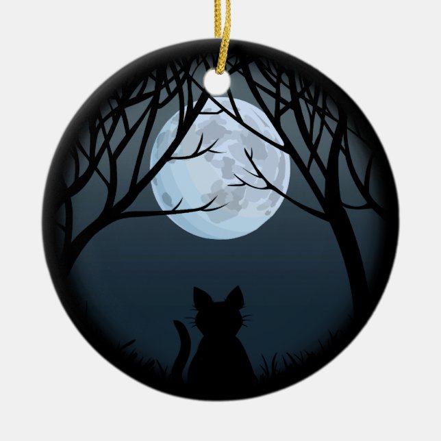 Fat Cat Ornament Personalized Cat Decoration Gift (Front)